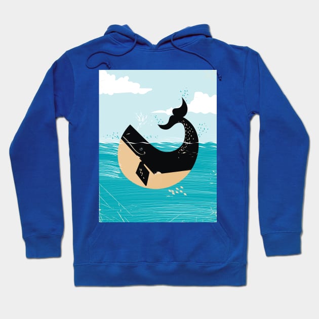 Vintage Whale Hoodie by nickemporium1